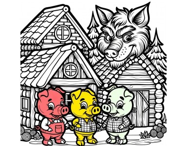Color Painting Edition - The Three Little Pigs and the Big Bad Wolf
